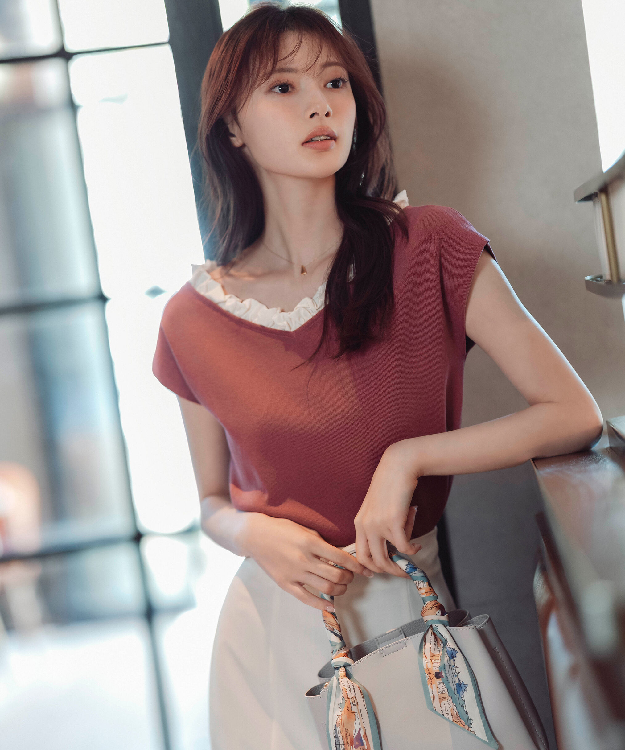 PROPORTION BODY DRESSING「フリル総針ニット」|ニット・セーター|ピンク &times; エク