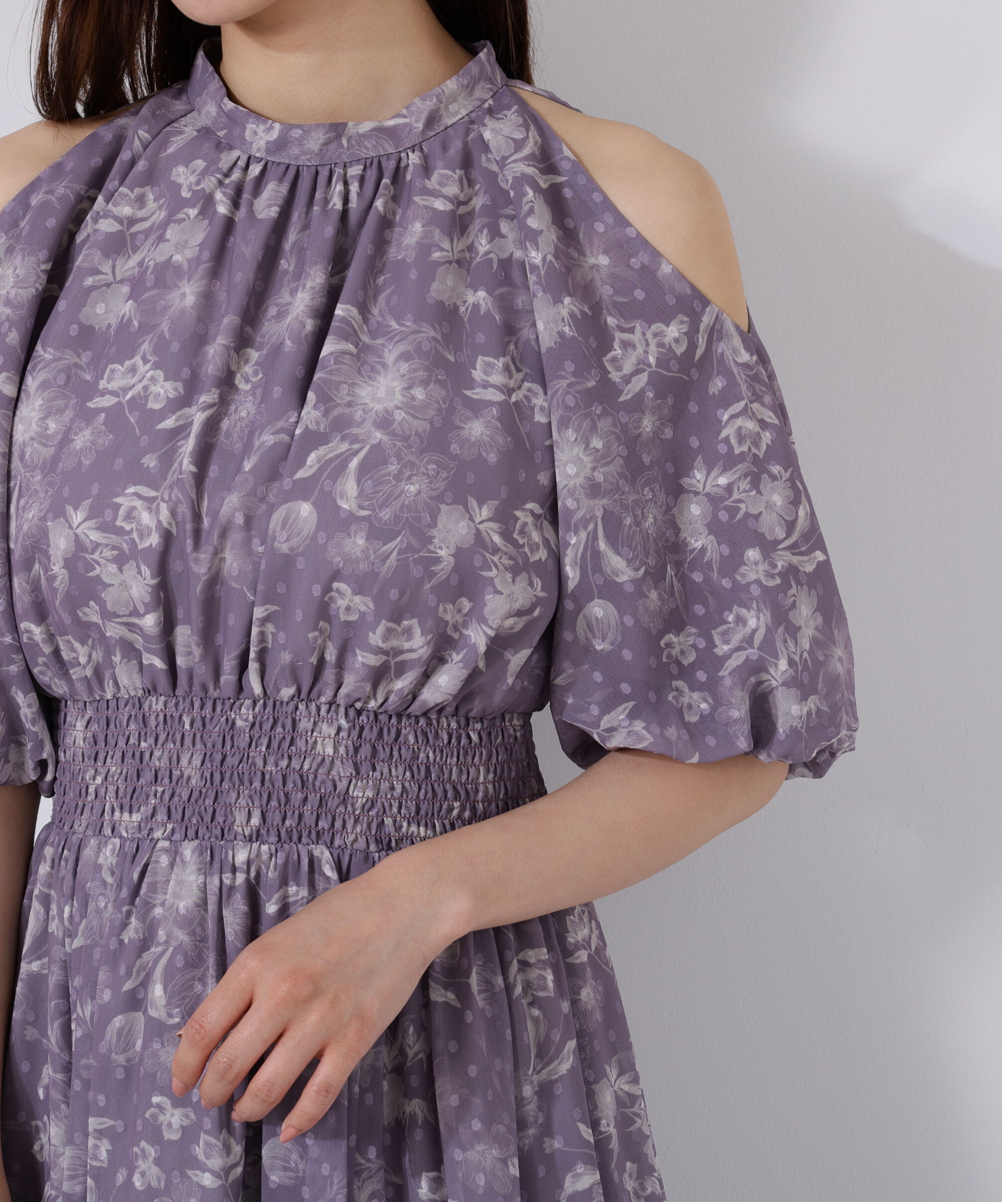 PROPORTION BODY DRESSING「オープンショルダー花柄ワンピース」|ワンピース|