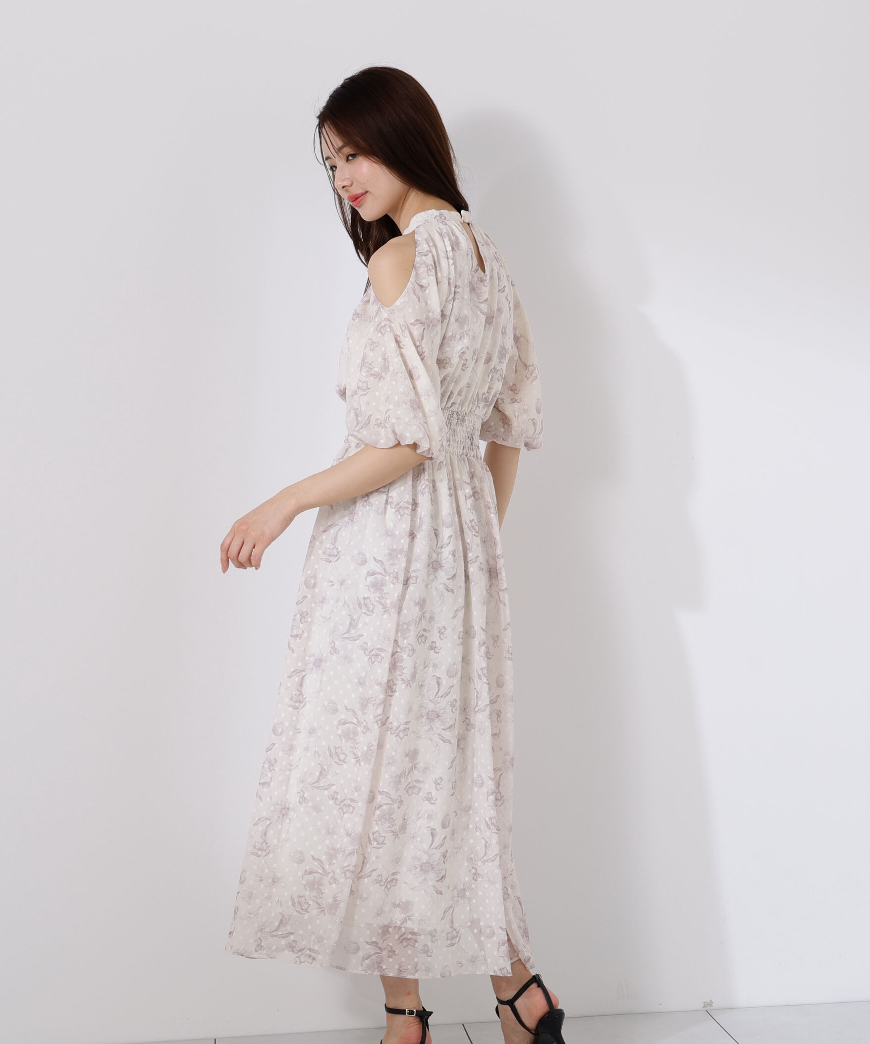 PROPORTION BODY DRESSING「オープンショルダー花柄ワンピース」|ワンピース|