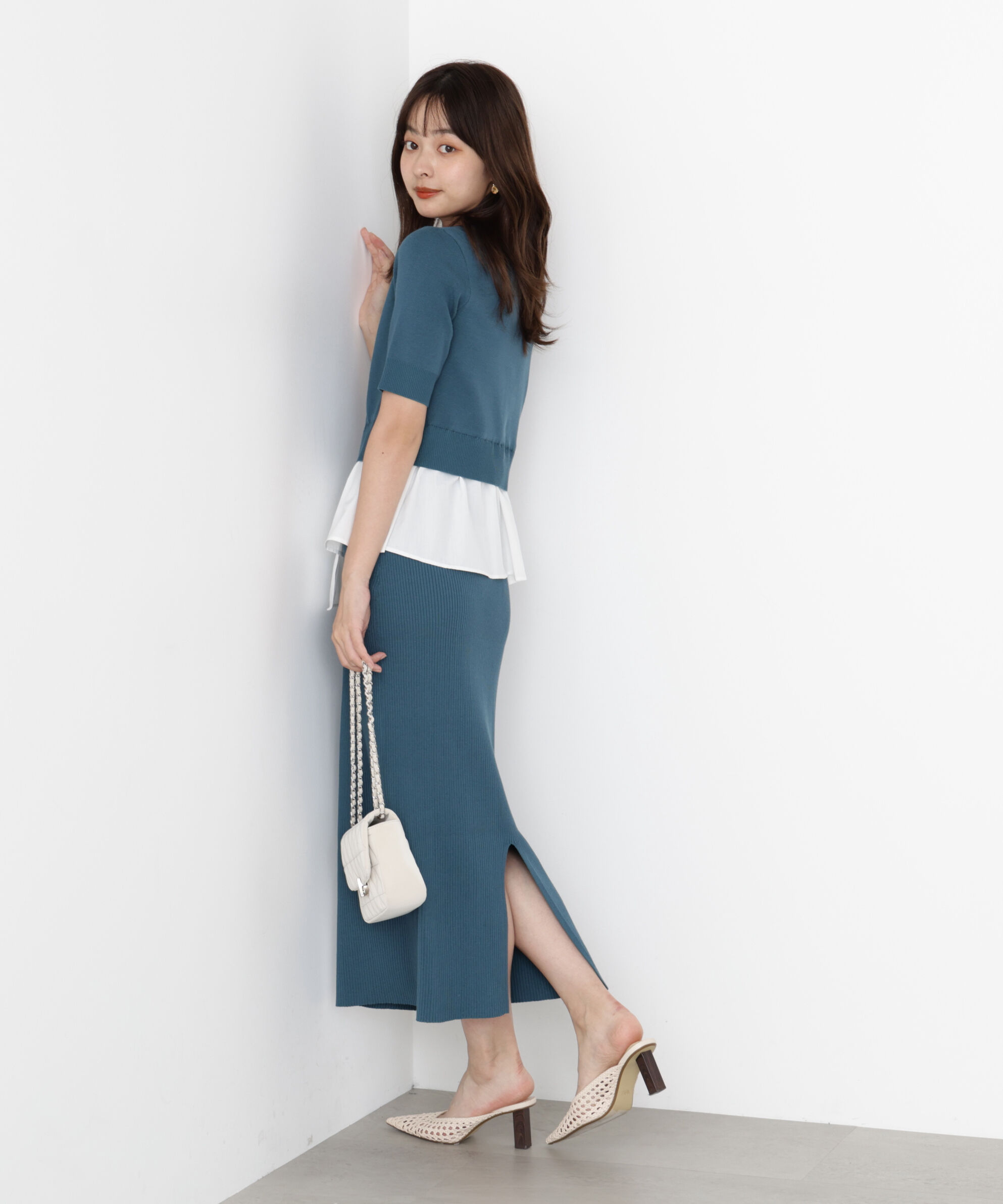 PROPORTION BODY DRESSING「レイヤード風ニットセットアップ」|ワンピース|