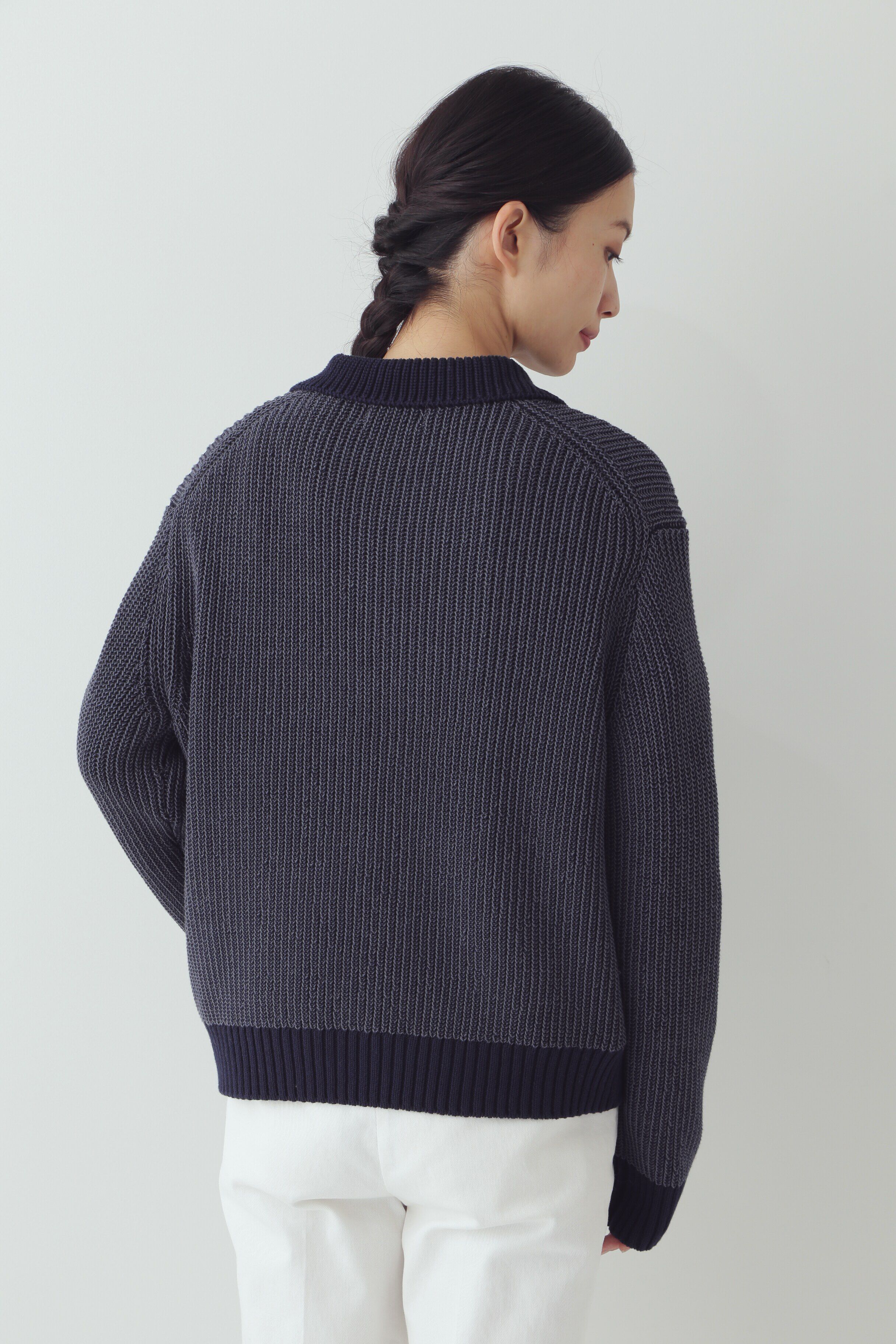  「◆バイカラー衿付きニット」|ニット・セーター|