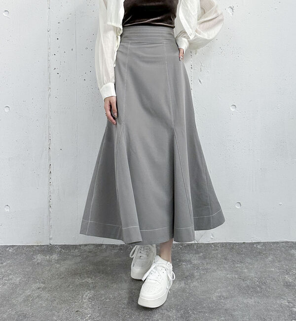 archives「Ｈ／Ｗ配色ステッチフレアマーメイドスカート」|スカート|GRAY