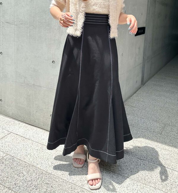 archives「Ｈ／Ｗ配色ステッチフレアマーメイドスカート」|スカート|