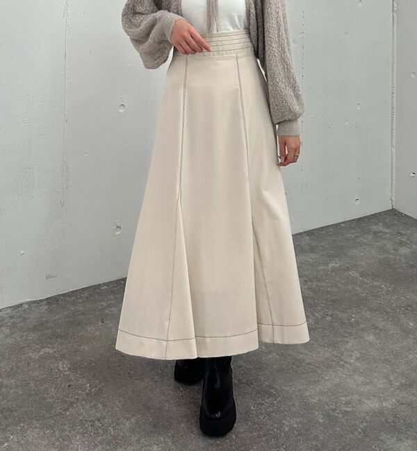 archives「Ｈ／Ｗ配色ステッチフレアマーメイドスカート」|スカート|IVORY