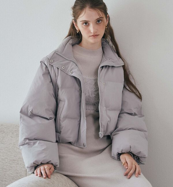 archives「２ｗａｙショート中綿ブルゾン」|ダウン|BLUE GRAY