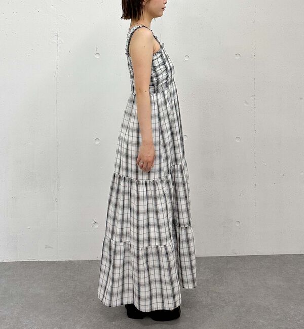 archives「シュシュ付チェックシャーリングワンピース」|ワンピース|