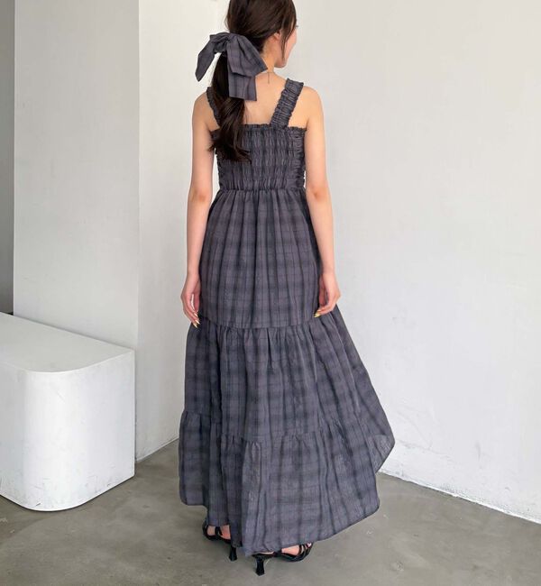 archives「シュシュ付チェックシャーリングワンピース」|ワンピース|