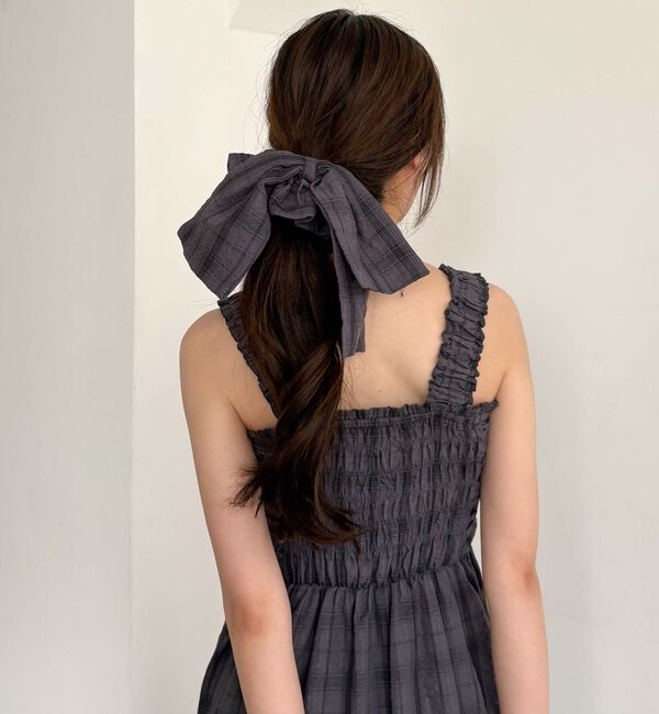 archives「シュシュ付チェックシャーリングワンピース」|ワンピース|