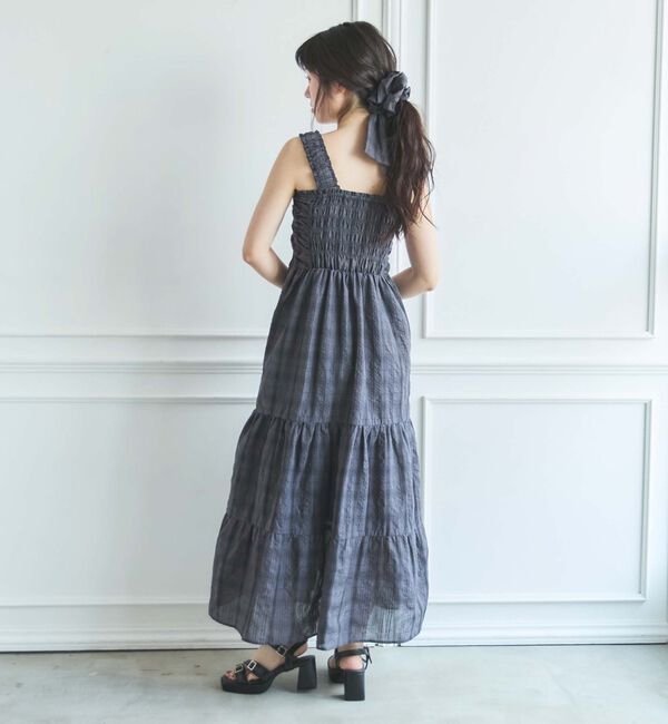 archives「シュシュ付チェックシャーリングワンピース」|ワンピース|