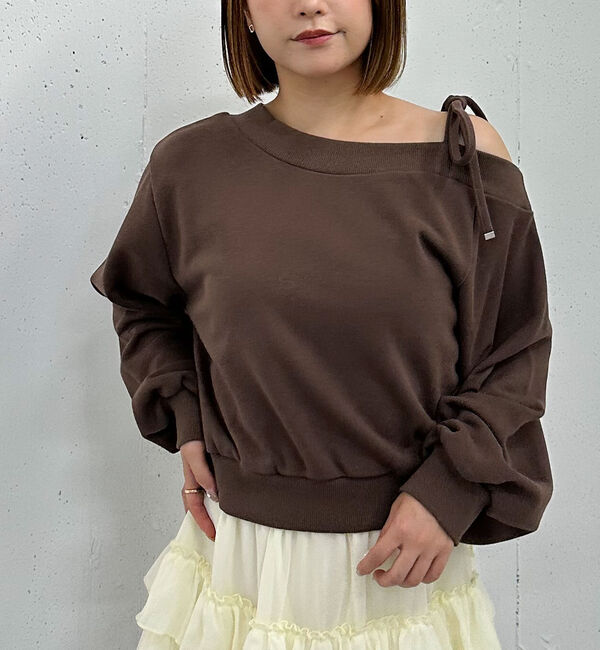 archives「肩リボンワンショルスウェット」|Tシャツ・カットソー|