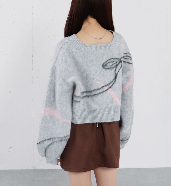 archives「リボンジャガードショートニットプルオーバー」|ニット・セーター|