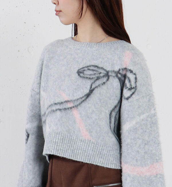 archives「リボンジャガードショートニットプルオーバー」|ニット・セーター|