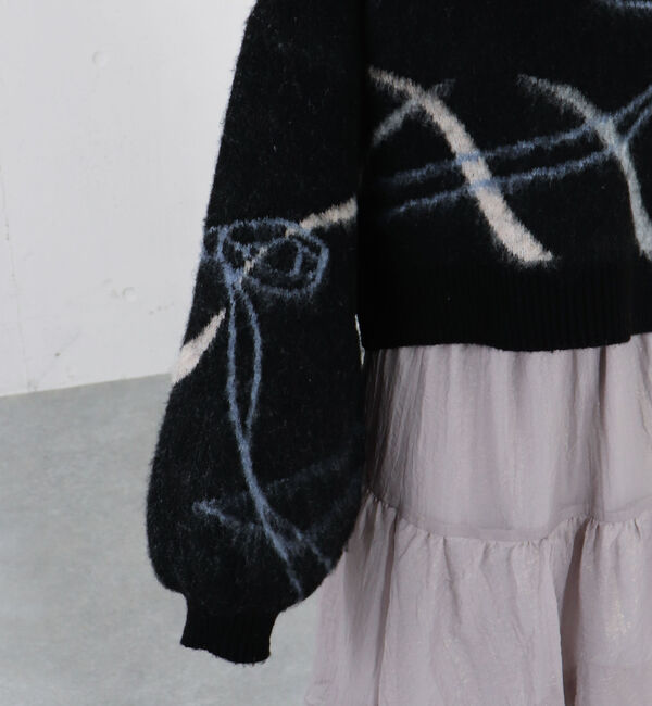 archives「リボンジャガードショートニットプルオーバー」|ニット・セーター|