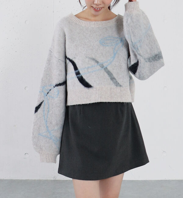 archives「リボンジャガードショートニットプルオーバー」|ニット・セーター|