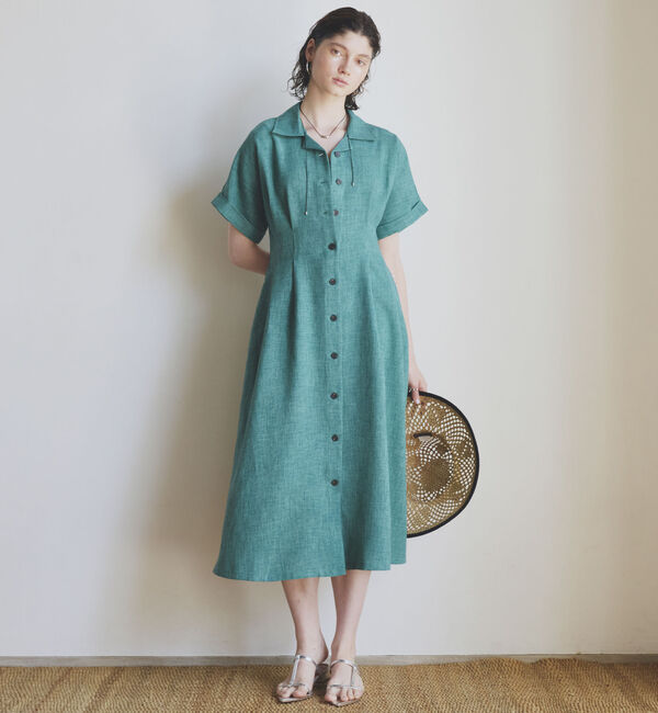 Doux archives「タックフレアシャツワンピース」|ワンピース|GREEN