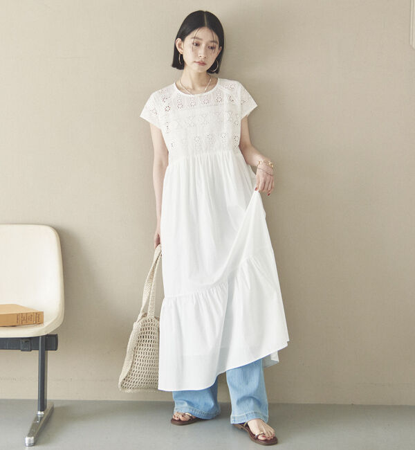Doux archives「カットワークレースティアードワンピース」|ワンピース|OFF WHITE