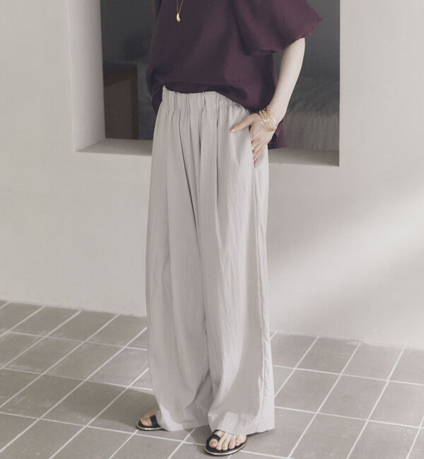 Doux archives「ワイドウエストギャザーパンツ」|チノ|