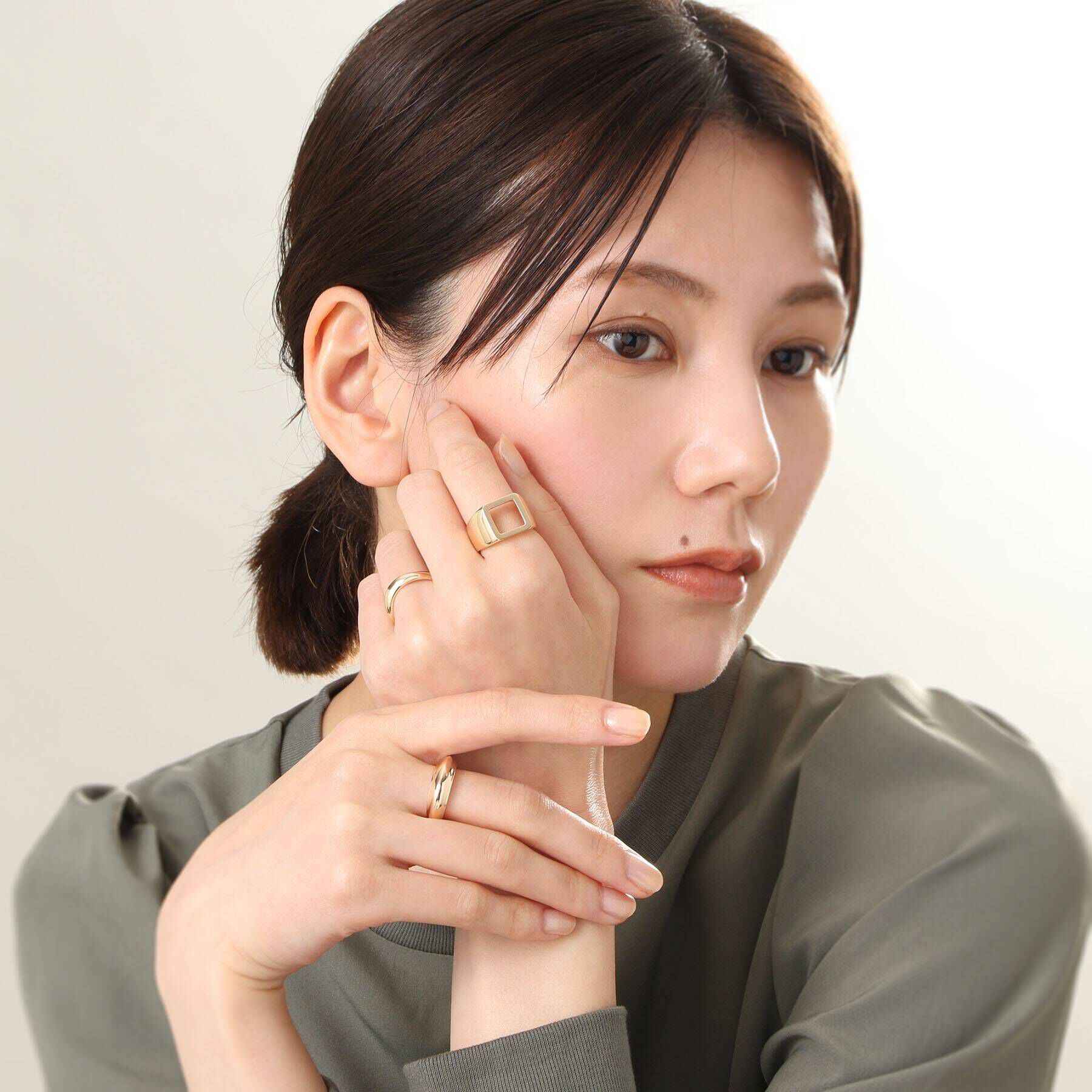 COCOSHNIK「K10オープンシグネット スクエアリング」|リング|