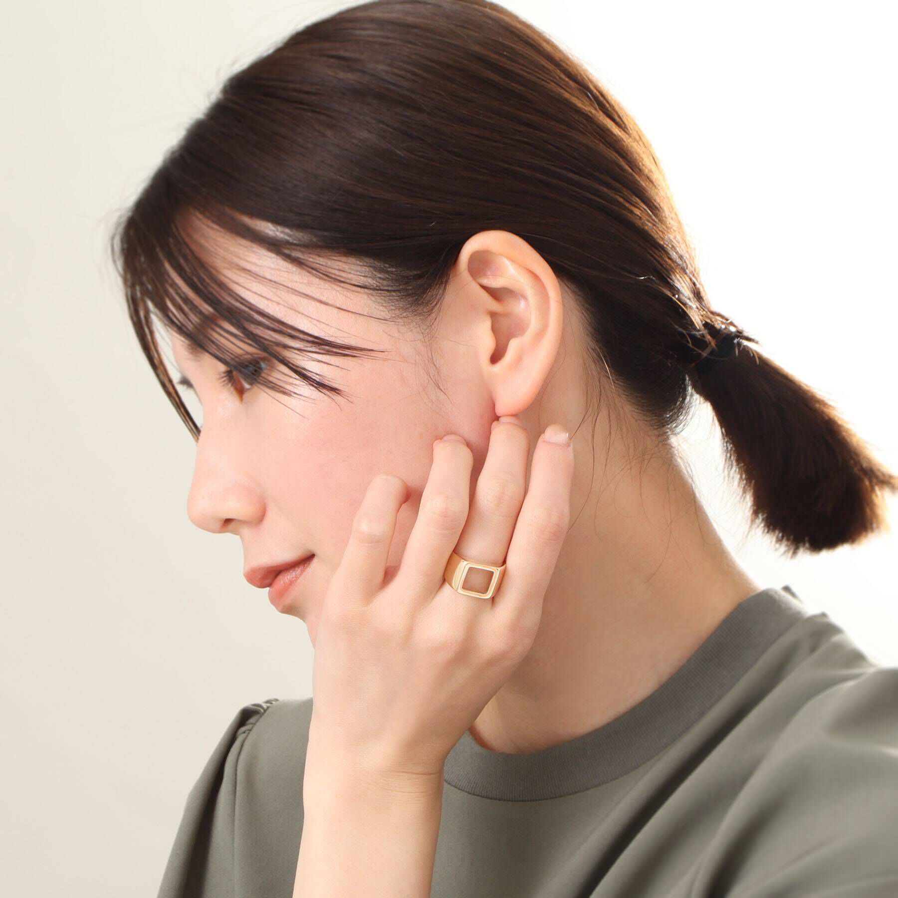 COCOSHNIK「K10オープンシグネット スクエアリング」|リング|