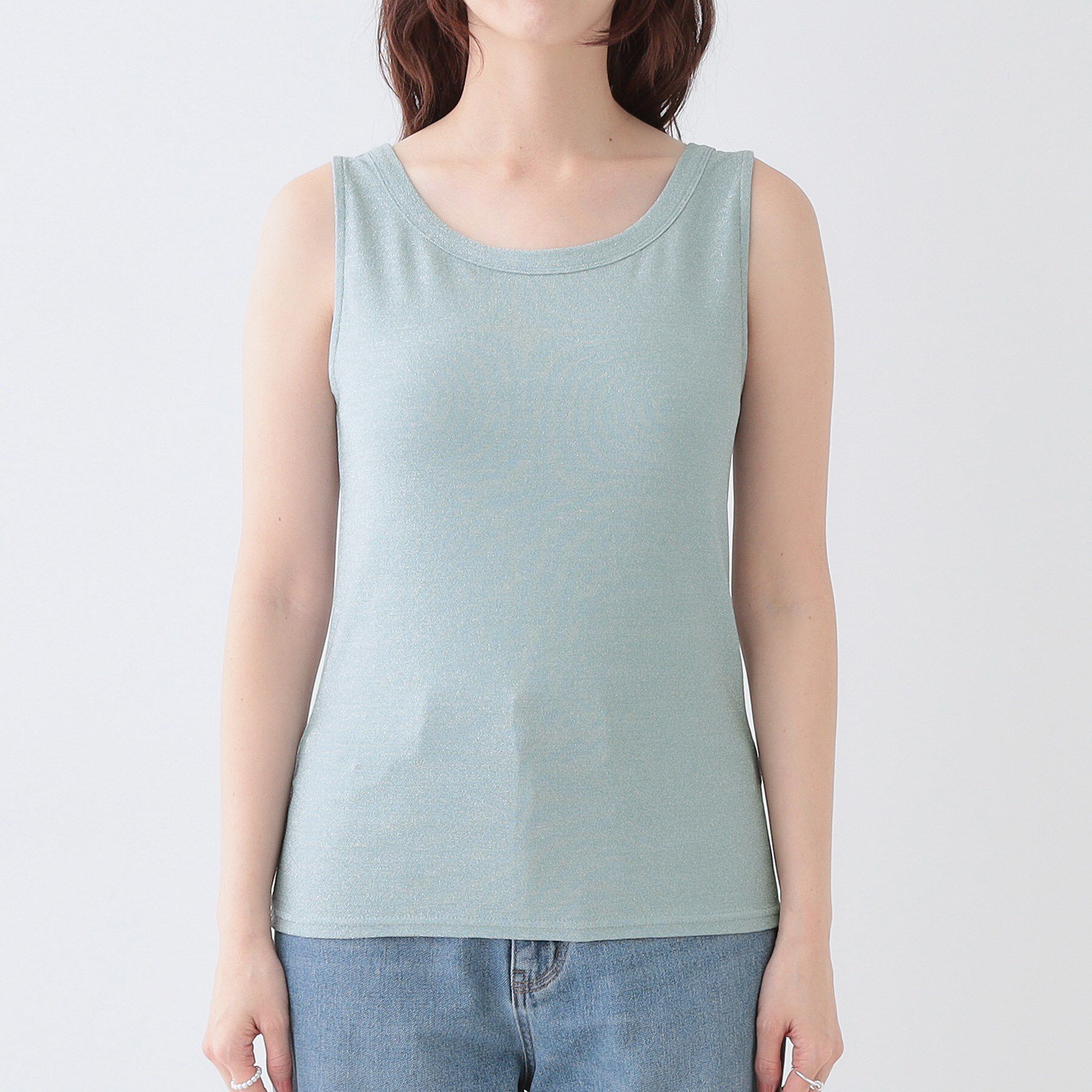 SHOO･LA･RUE「【高レビュー/S-LL】大人ヘルシーなスタイルに ラメタンクトップ」|キャミソール|
