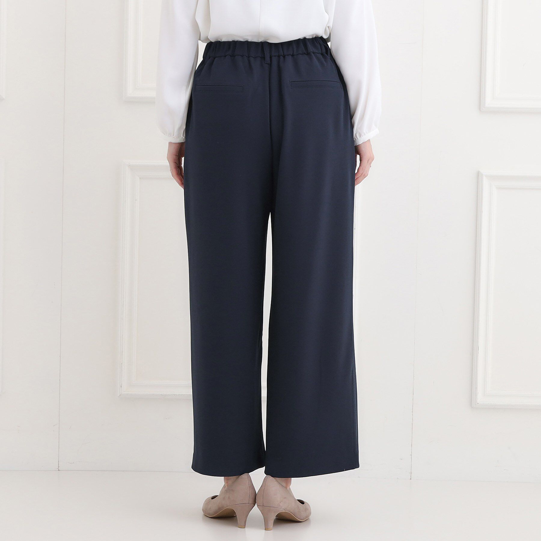 SHOO･LA･RUE「【洗濯機可/イージーケア/ストレッチ】きちんと楽に。カットジョーゼットワイドパンツ」|その他|