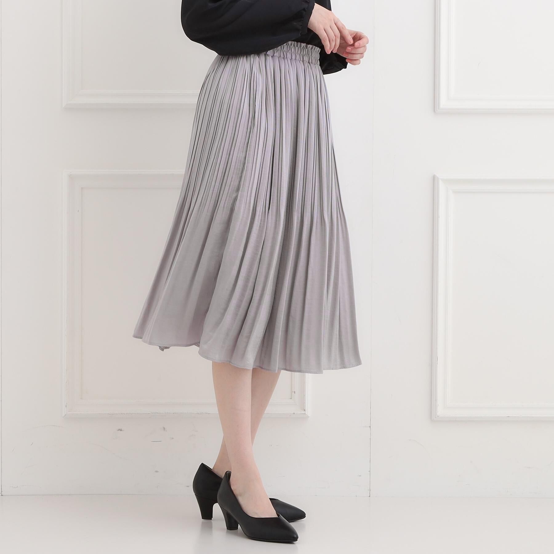 SHOO･LA･RUE「【洗濯機可/着丈選べる】軽やかプリーツスカート」|スカート|