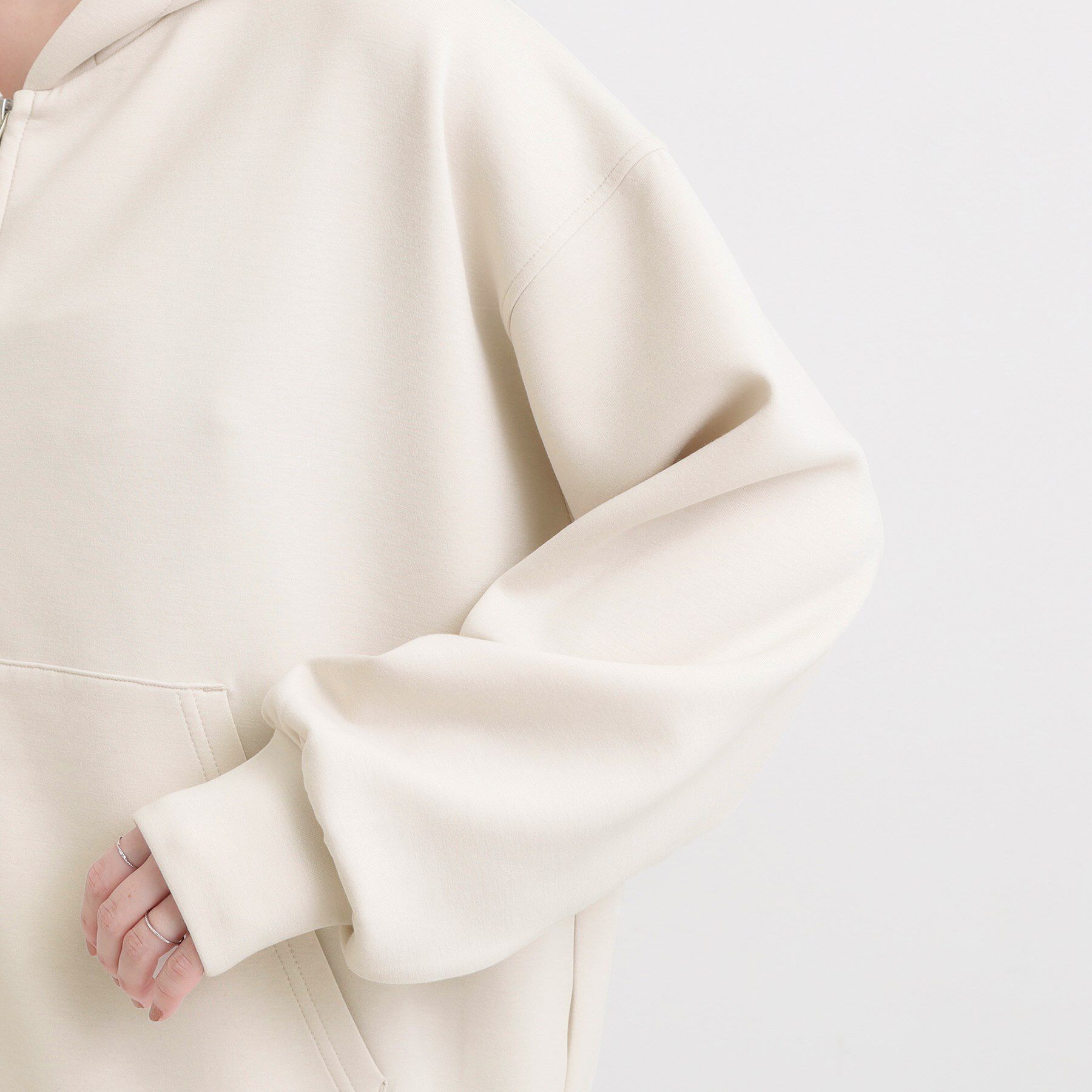 SHOO･LA･RUE「【S-LL】大人っぽく着られる ダンボールジップパーカ」|カーディガン|