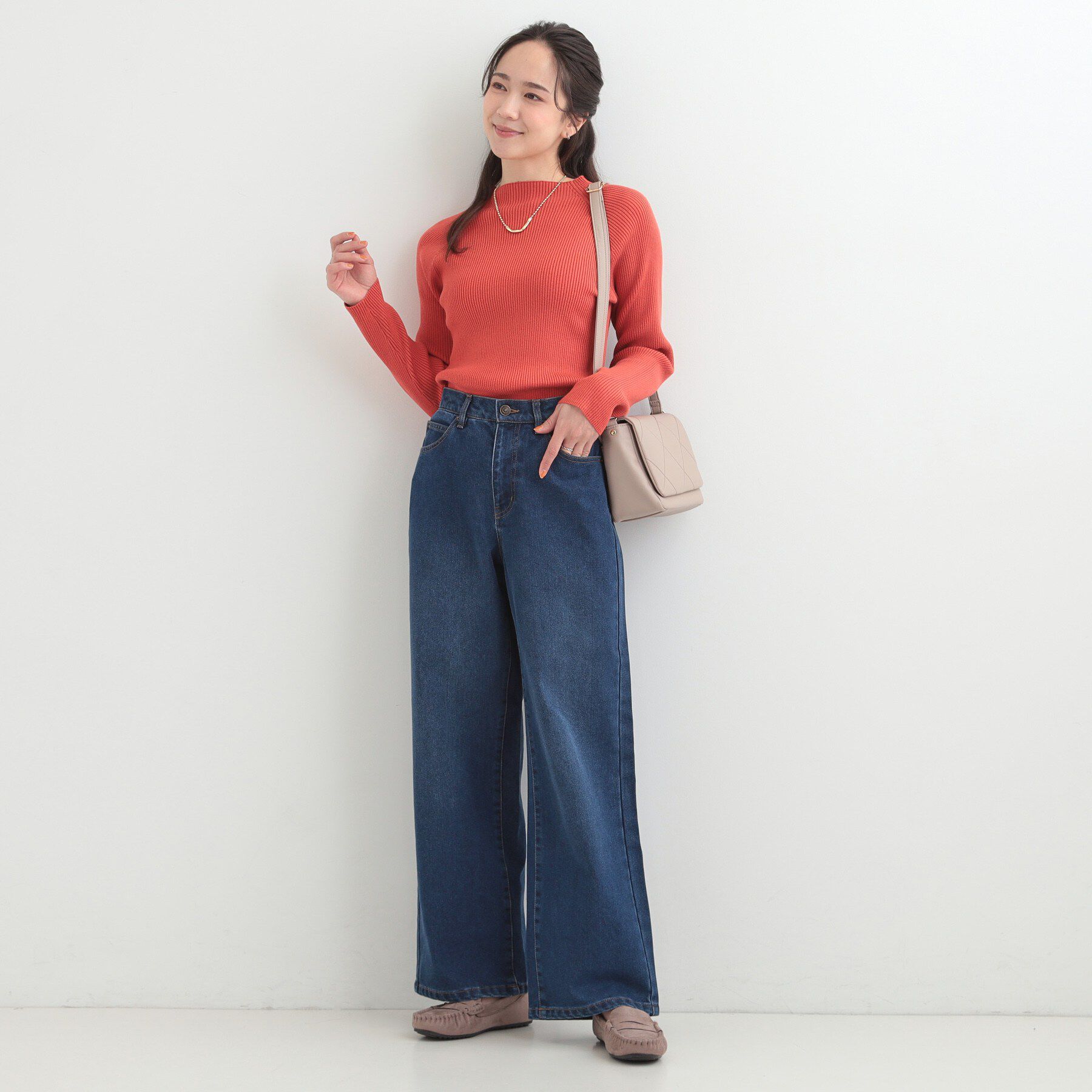 SHOO･LA･RUE「【SHOO WARM】あったか裏微起毛デニムワイドパンツ」|デニム|