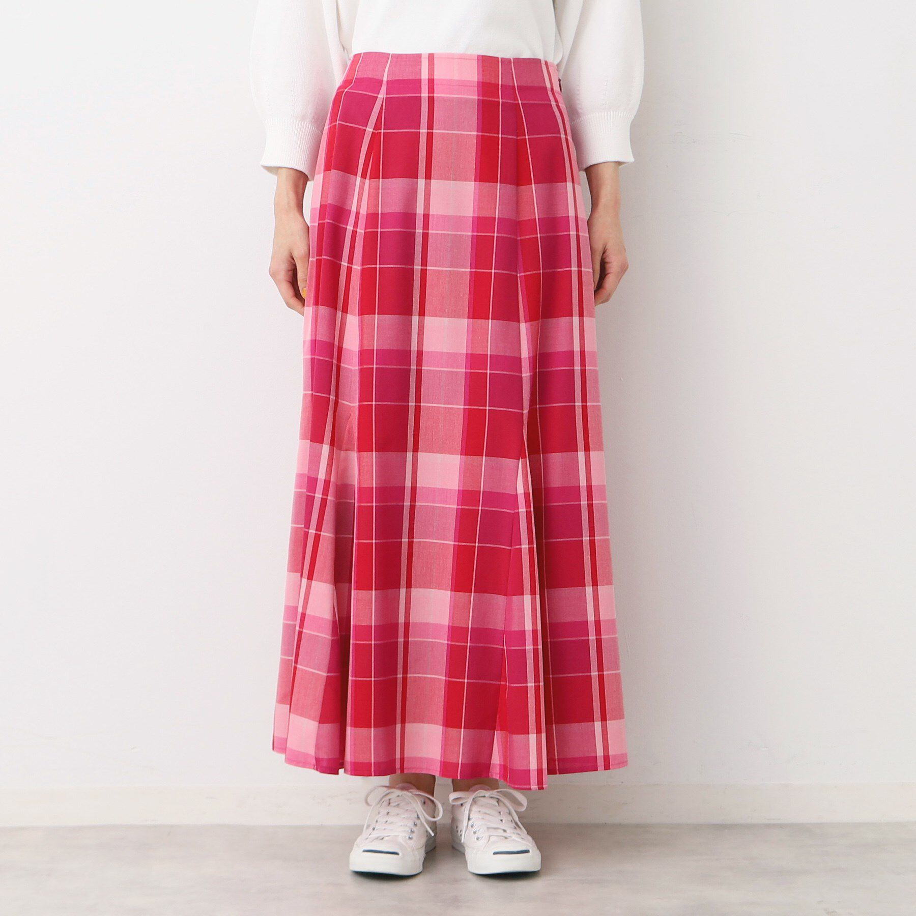 Dessin「【洗える・4サイズ展開】チェック柄マーメイドスカート（XS～L）」|スカート|