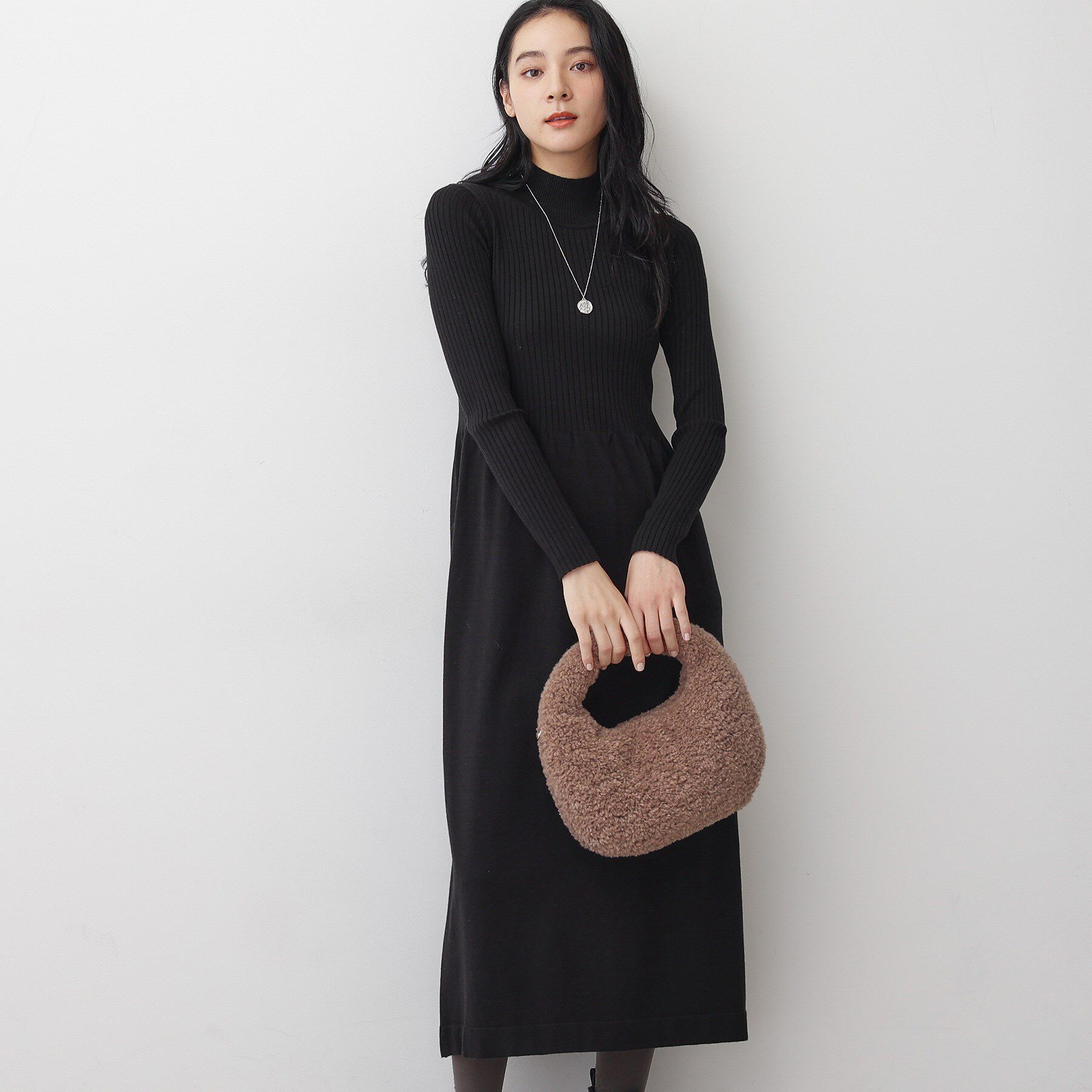 Dessin「【2点セット・洗える】シャギーベストニットワンピース」|スーツ|