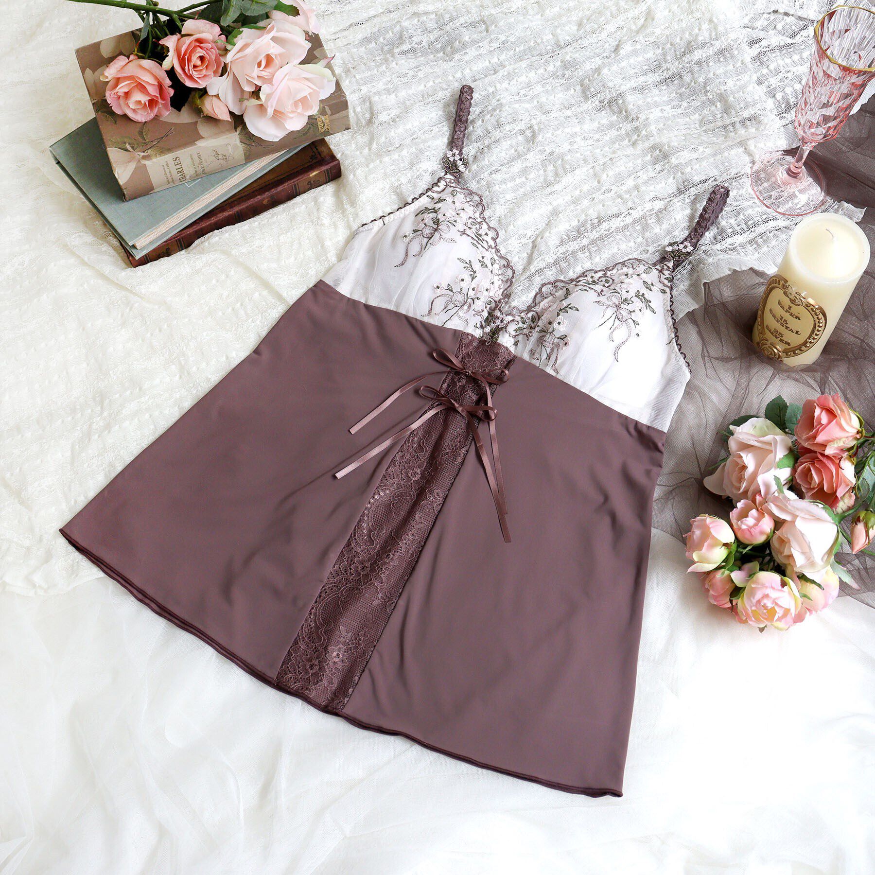 Risa Magli「リア カップ付キャミソール」|キャミソール|ブラウン(043)