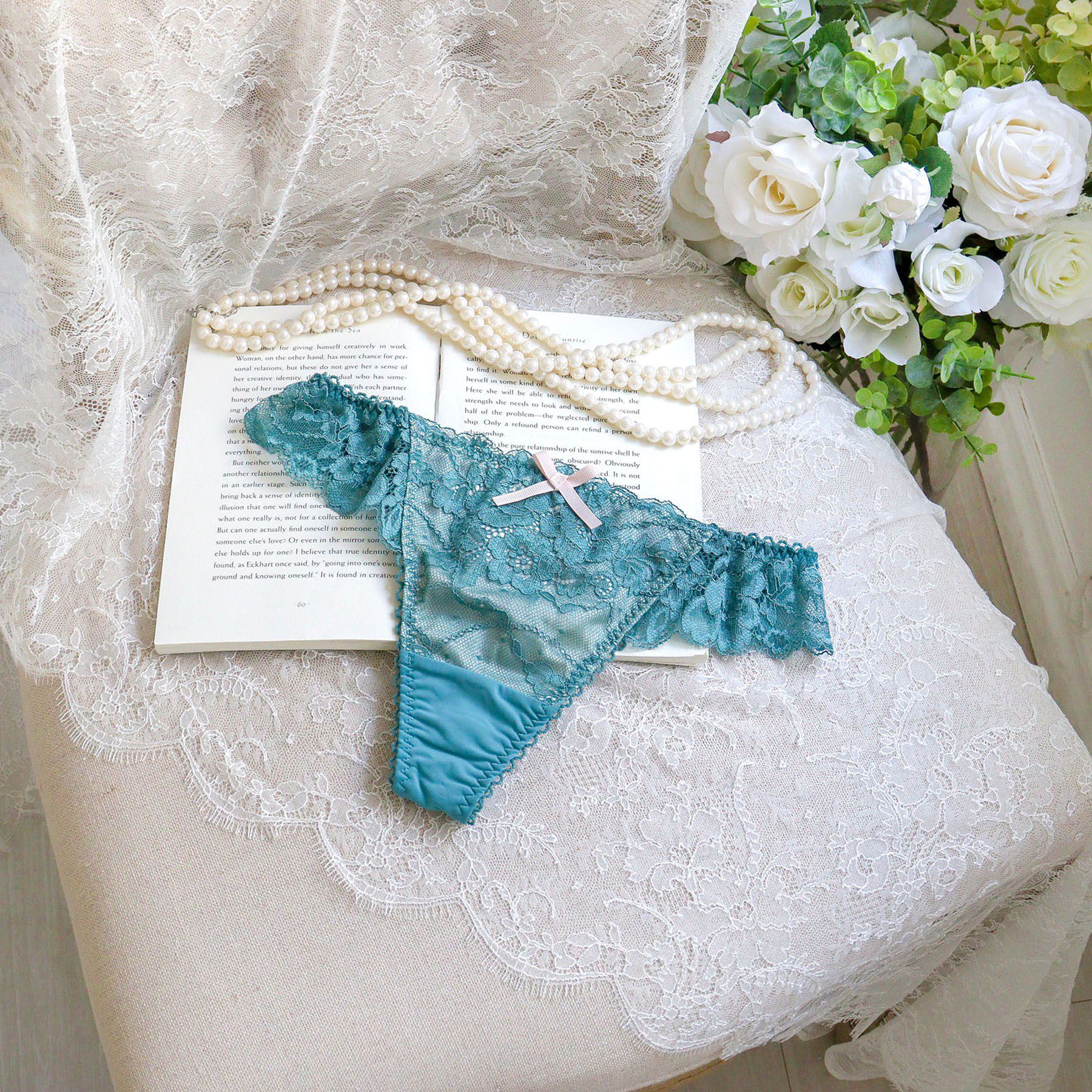 Risa Magli「ノーラ Tバックショーツ」|インナー|グリーン(022)