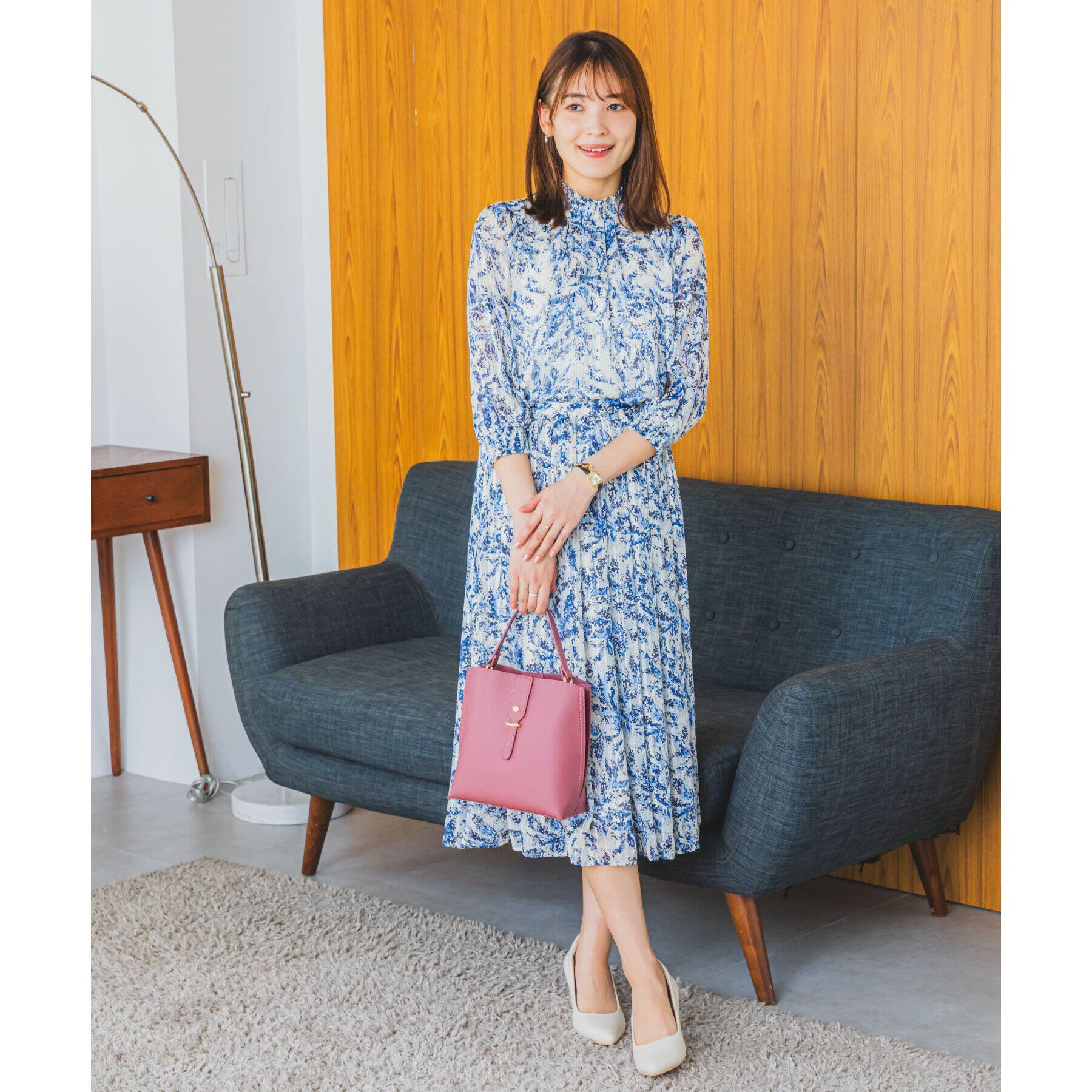 ITS&rsquo;DEMO「【ウエストゴム／手洗い可／セットアップ可】ラメストライプ花柄スカート」|スカート|