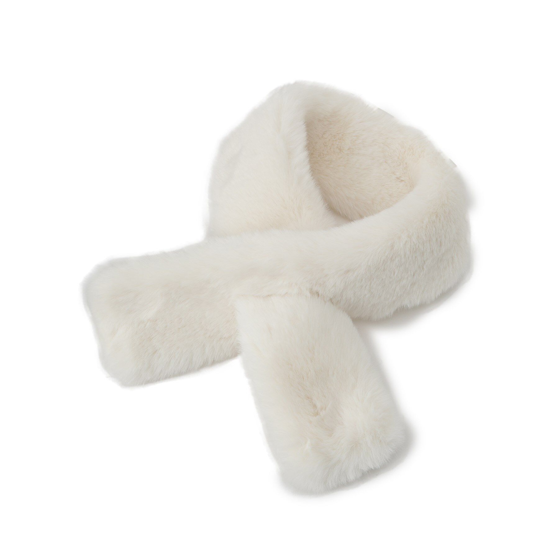 ITS&rsquo;DEMO「【6色展開】ミニファーマフラー」|ストール|アイボリー(004)