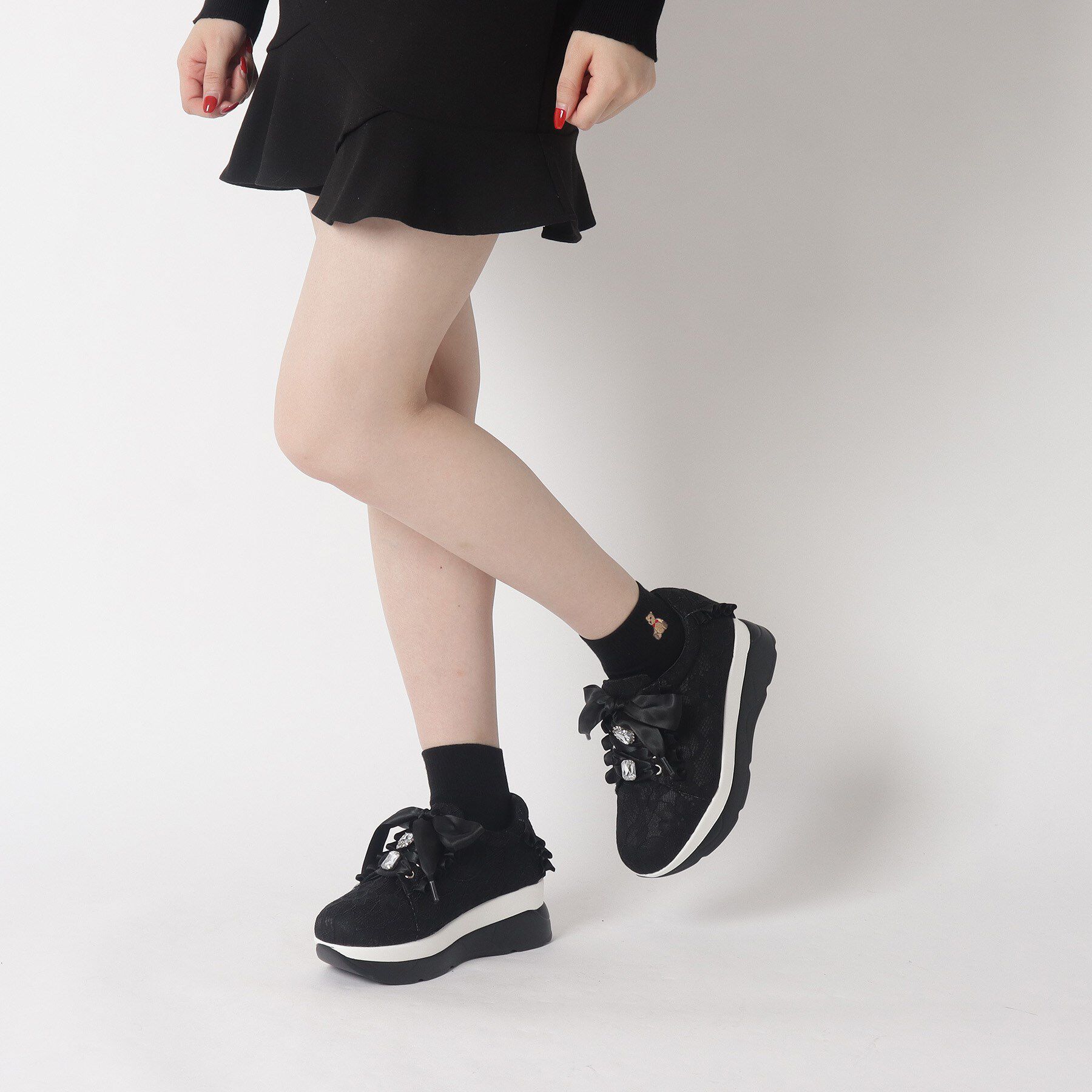 csT&P「厚底キラキラストーン付きスニーカー」|スニーカー|