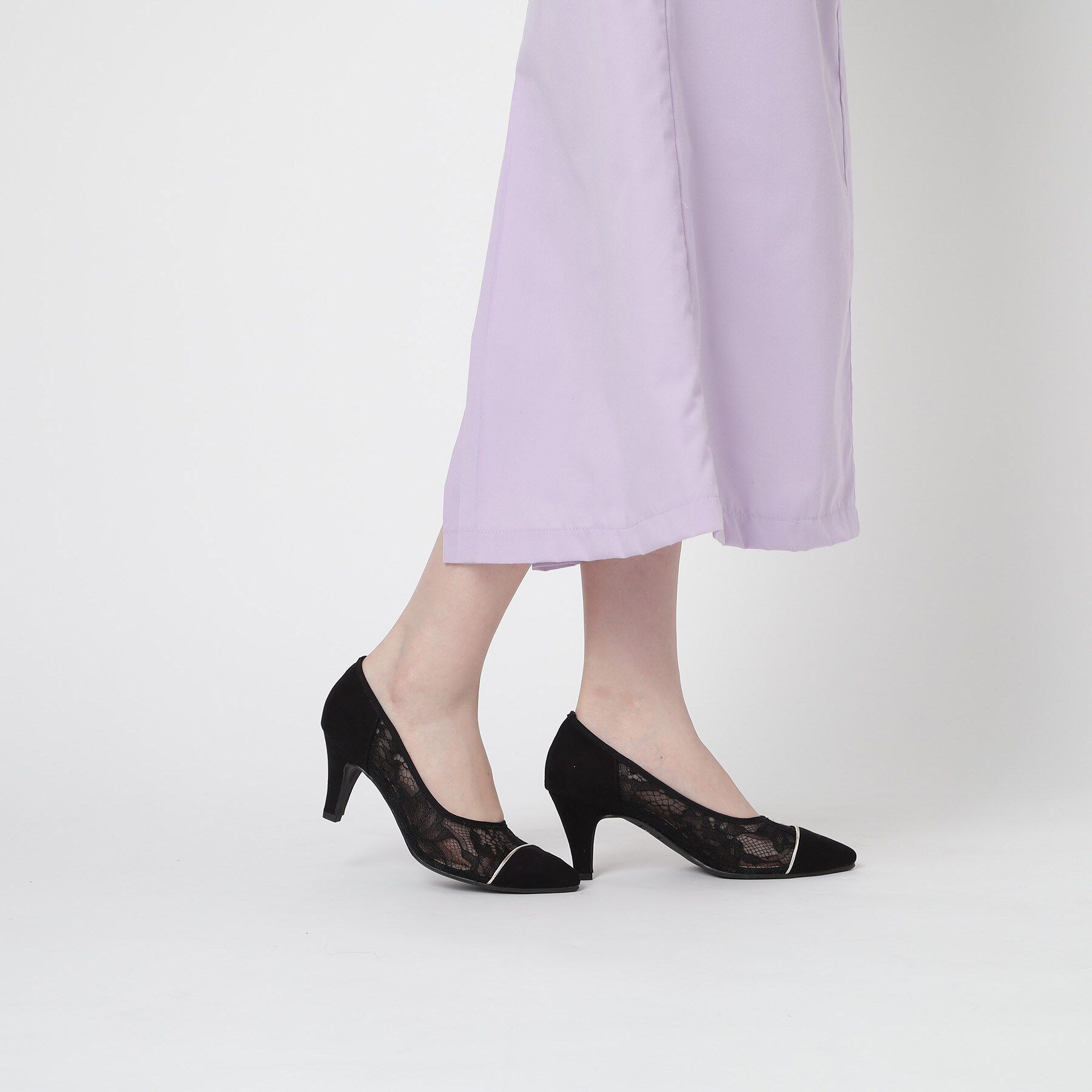 ESPERANZA「切替チュールレースパンプス」|パンプス|