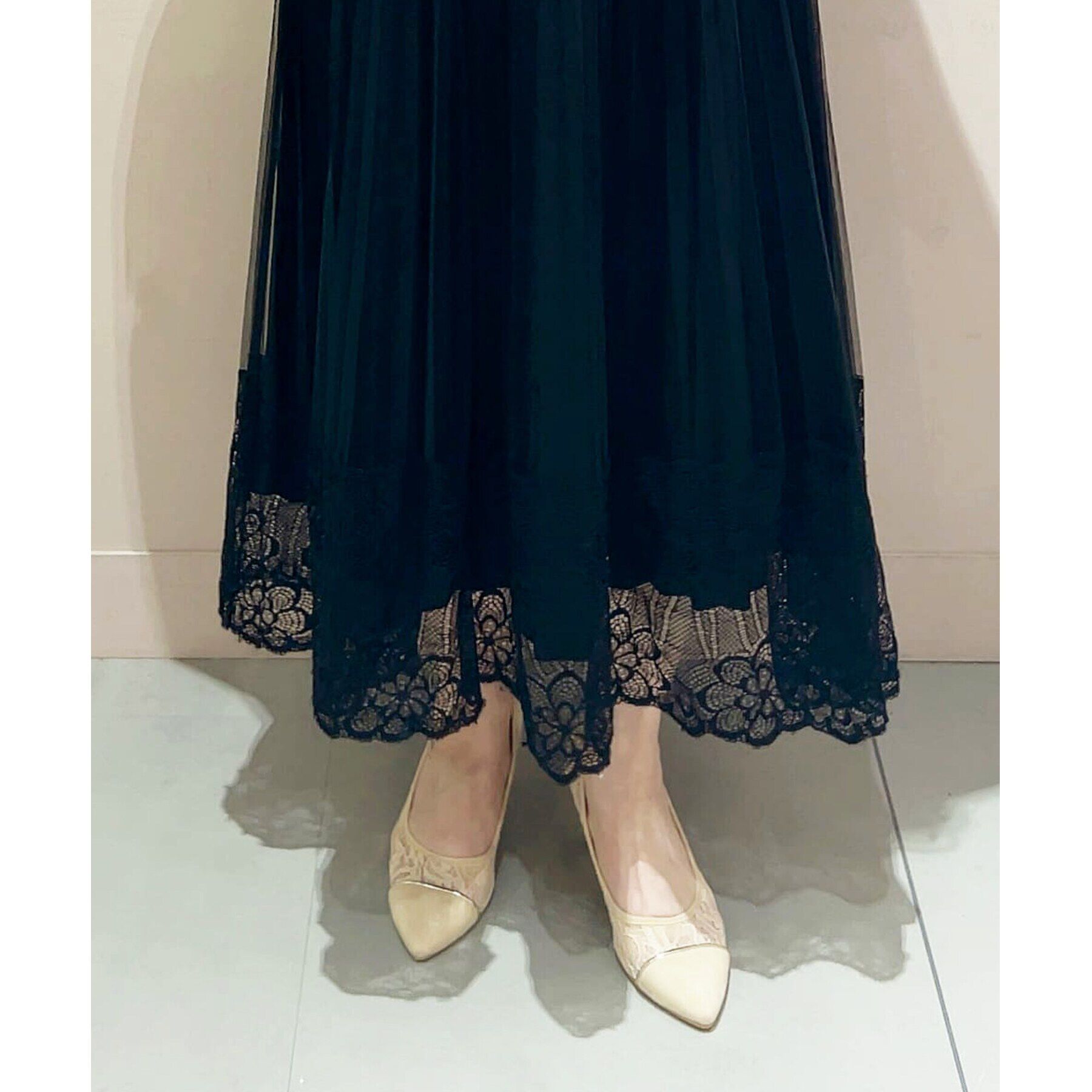 ESPERANZA「切替チュールレースパンプス」|パンプス|