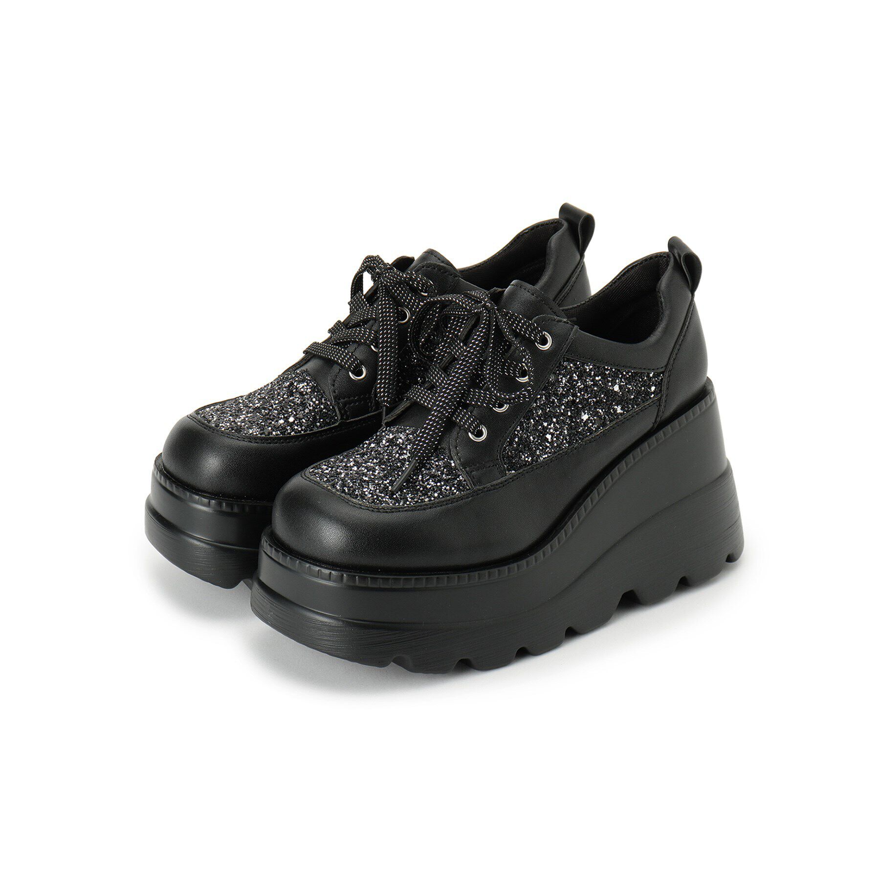 csT&P「厚底グリッタースニーカー」|スニーカー|ブラック(019)