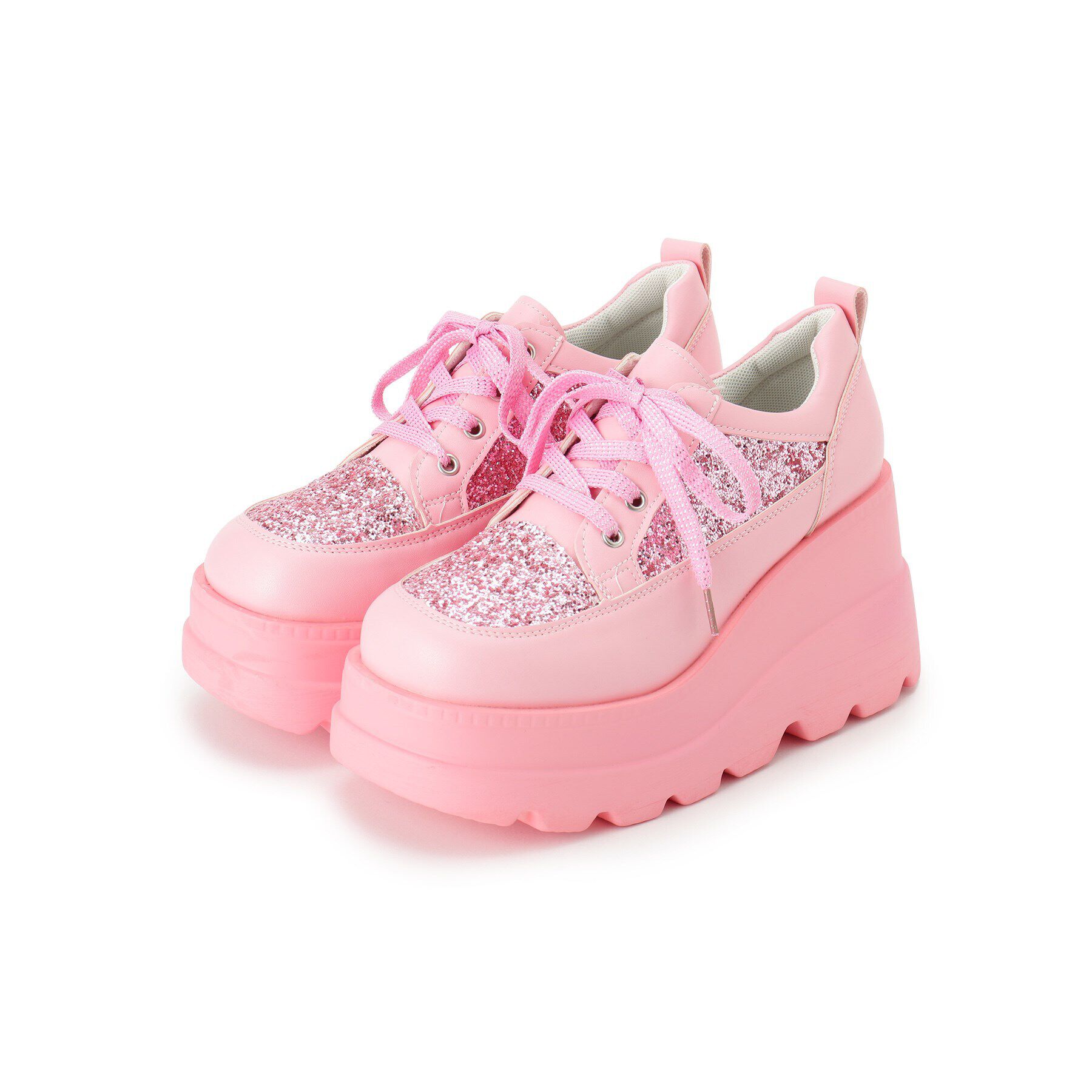 csT&P「厚底グリッタースニーカー」|スニーカー|ピンク(072)