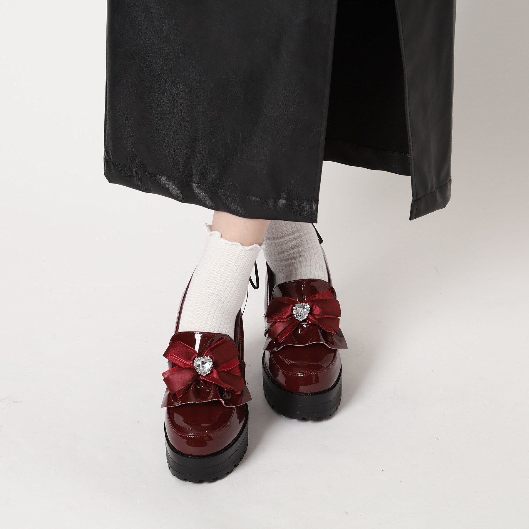 csT&P「厚底ヒールリボン付きパンプス」|パンプス|