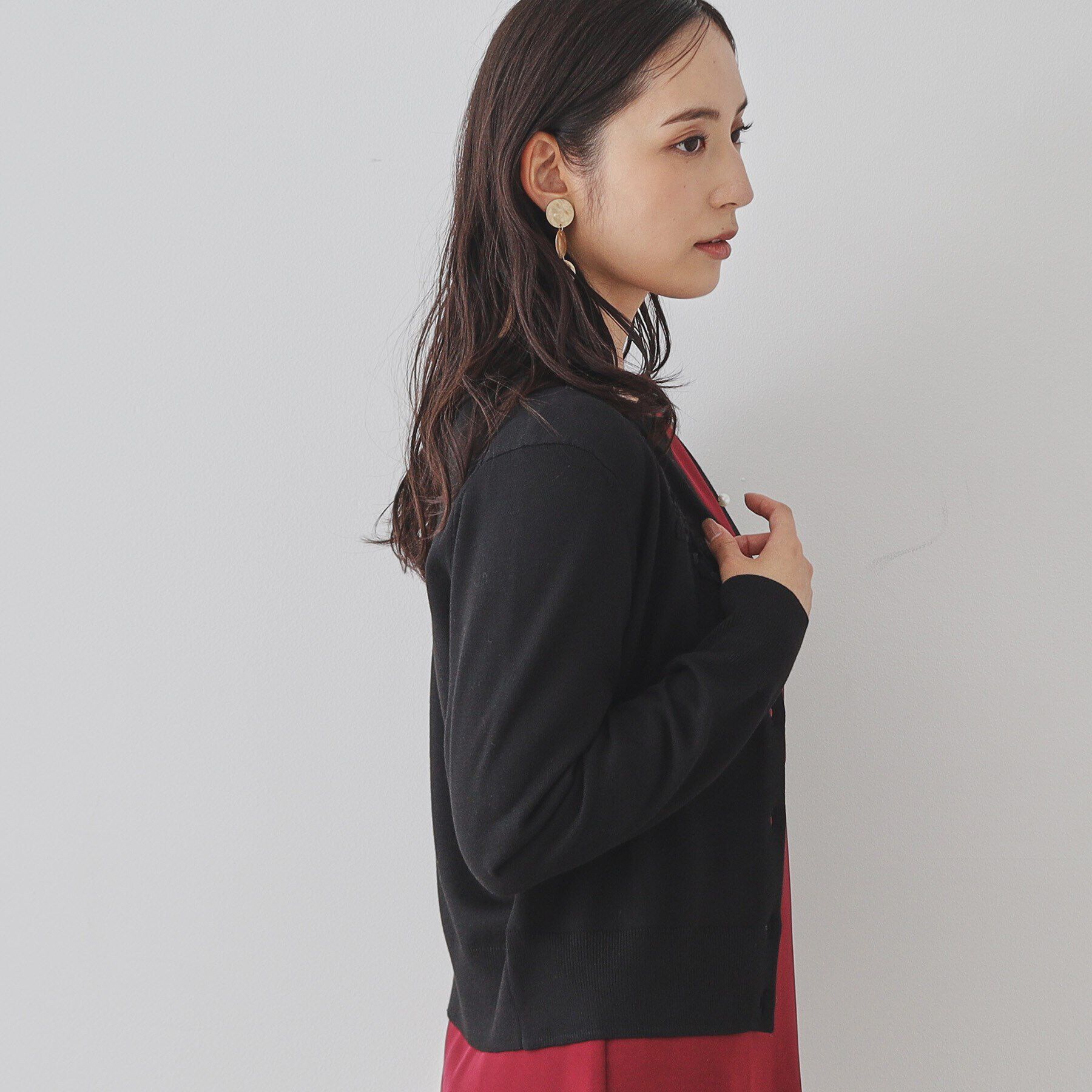 SunaUna「【SS～Lサイズ展開／リボン刺繍】クラフトニット」|カーディガン|