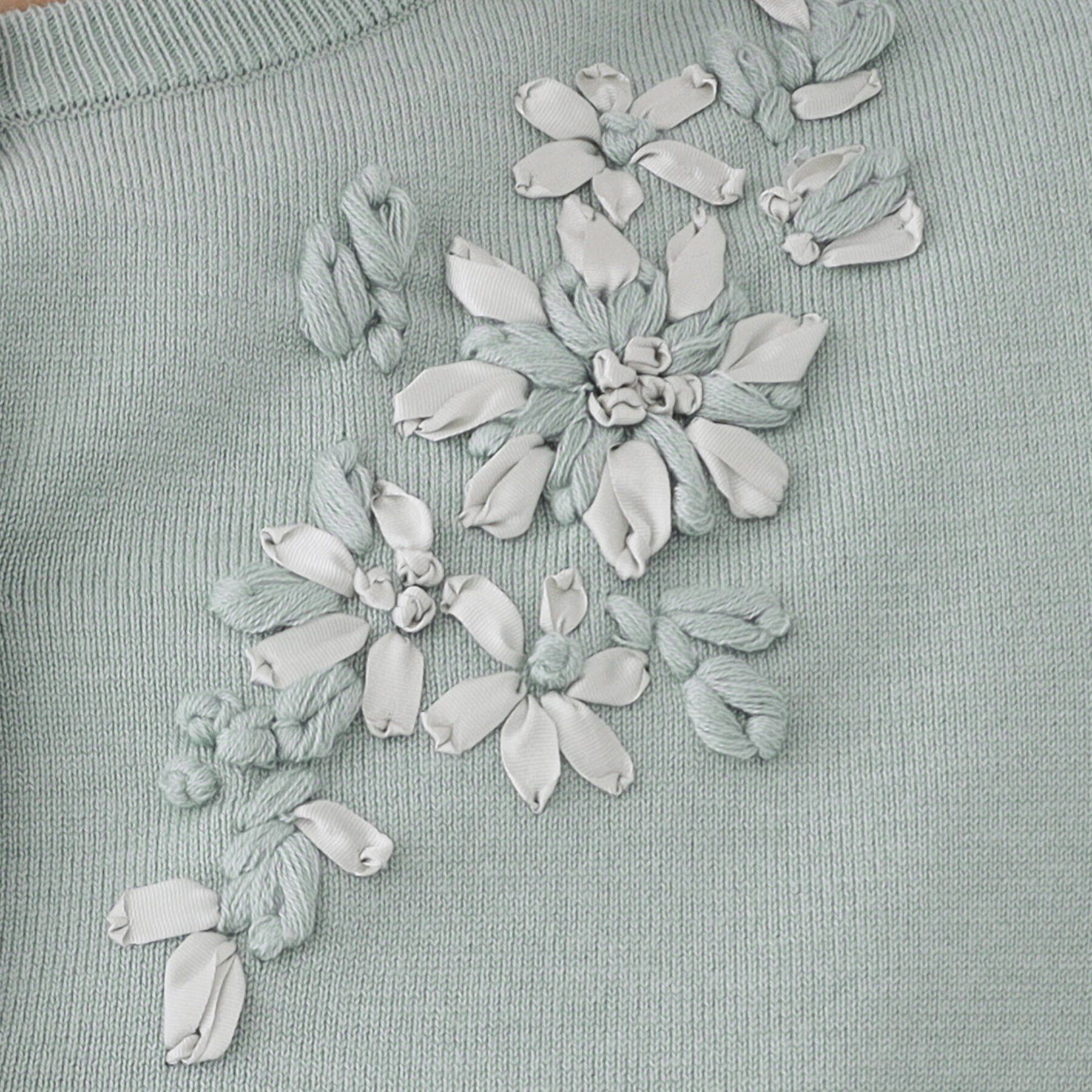 SunaUna「【SS～Lサイズ展開／リボン刺繍】クラフトニット」|カーディガン|