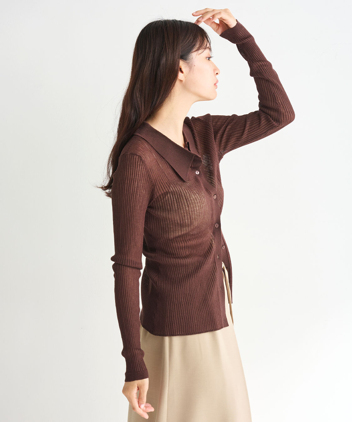 COCO DEAL「シアーニットシャツ」|シャツ・ブラウス|