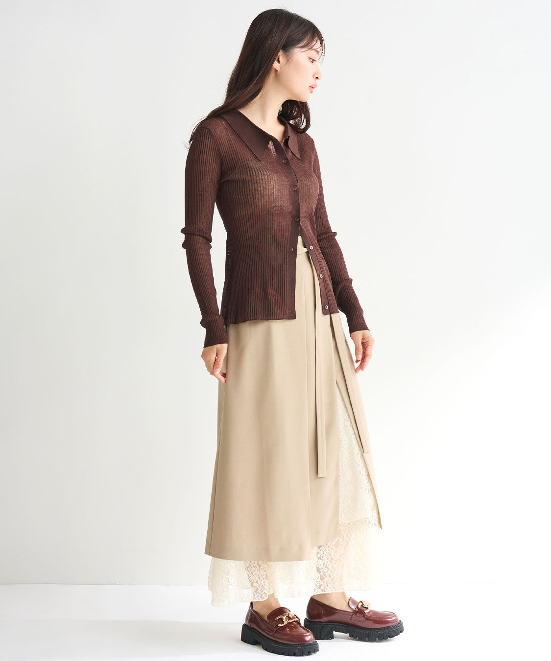 COCO DEAL「シアーニットシャツ」|シャツ・ブラウス|