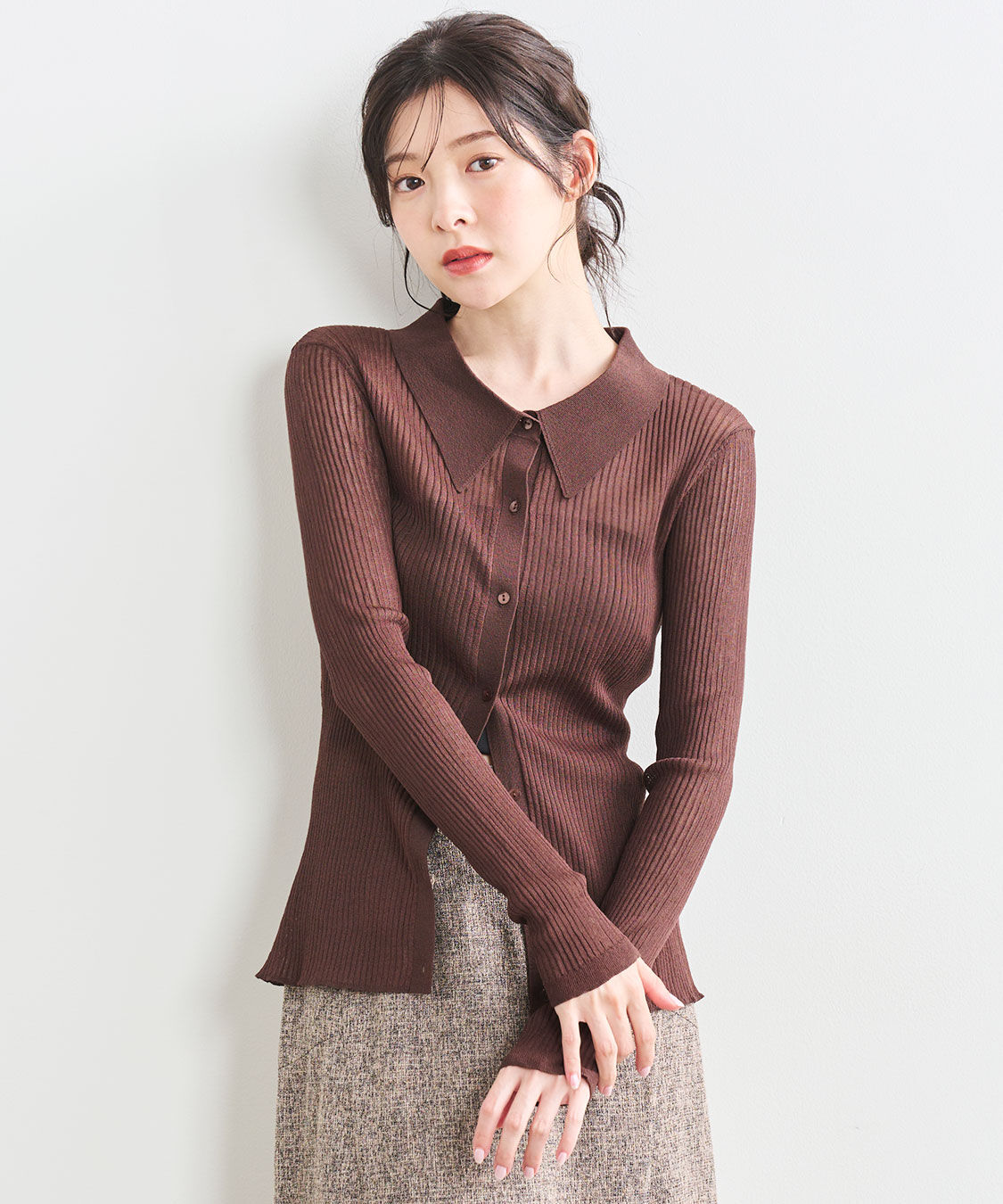 COCO DEAL「シアーニットシャツ」|シャツ・ブラウス|