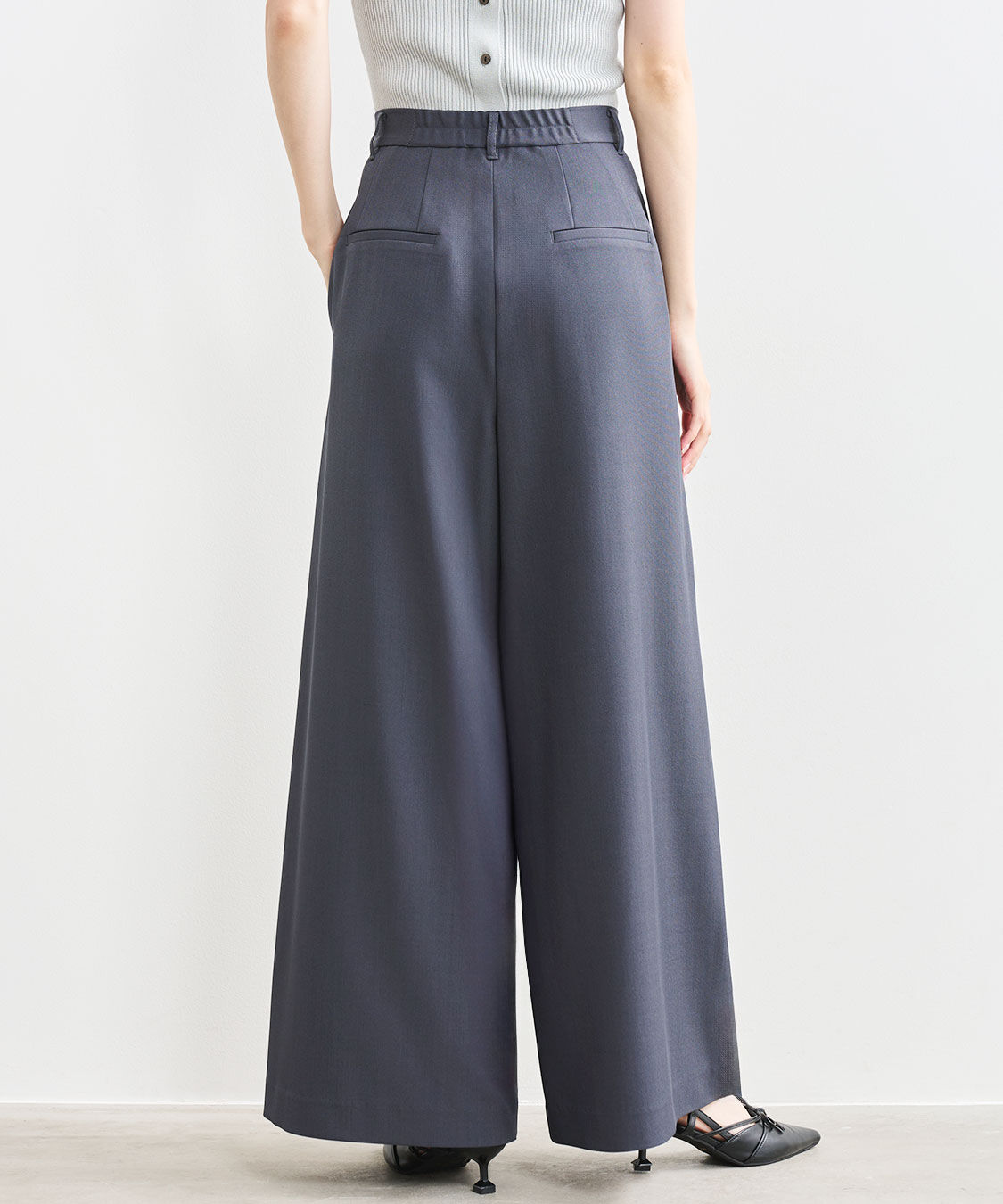 COCO DEAL「合皮デザインベルト付きタックパンツ」|スラックス|