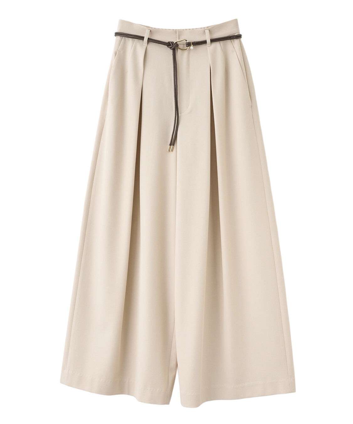 COCO DEAL「合皮デザインベルト付きタックパンツ」|スラックス|