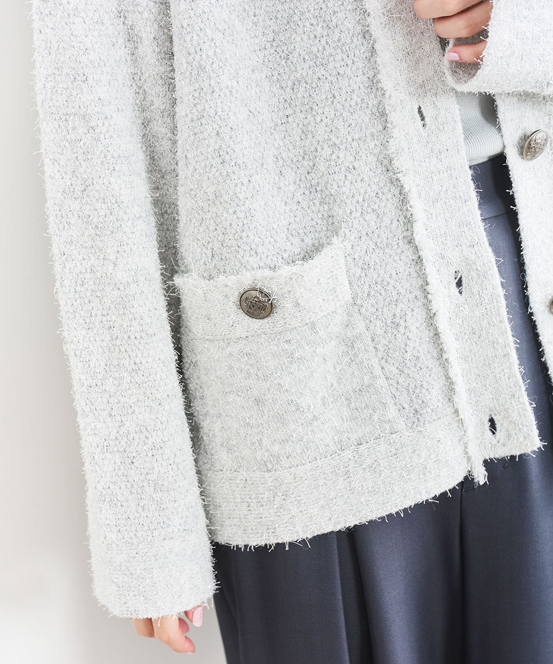 COCO DEAL「ツイーディーニットカーディガン」|ニット・セーター|