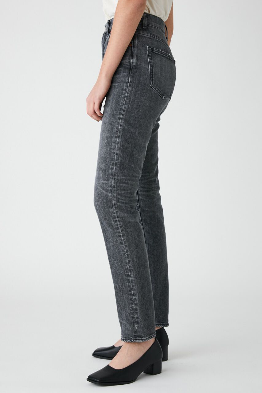 MOUSSY「PLAIN JEANS BLK STRAIGHT SLIM」|デニム|