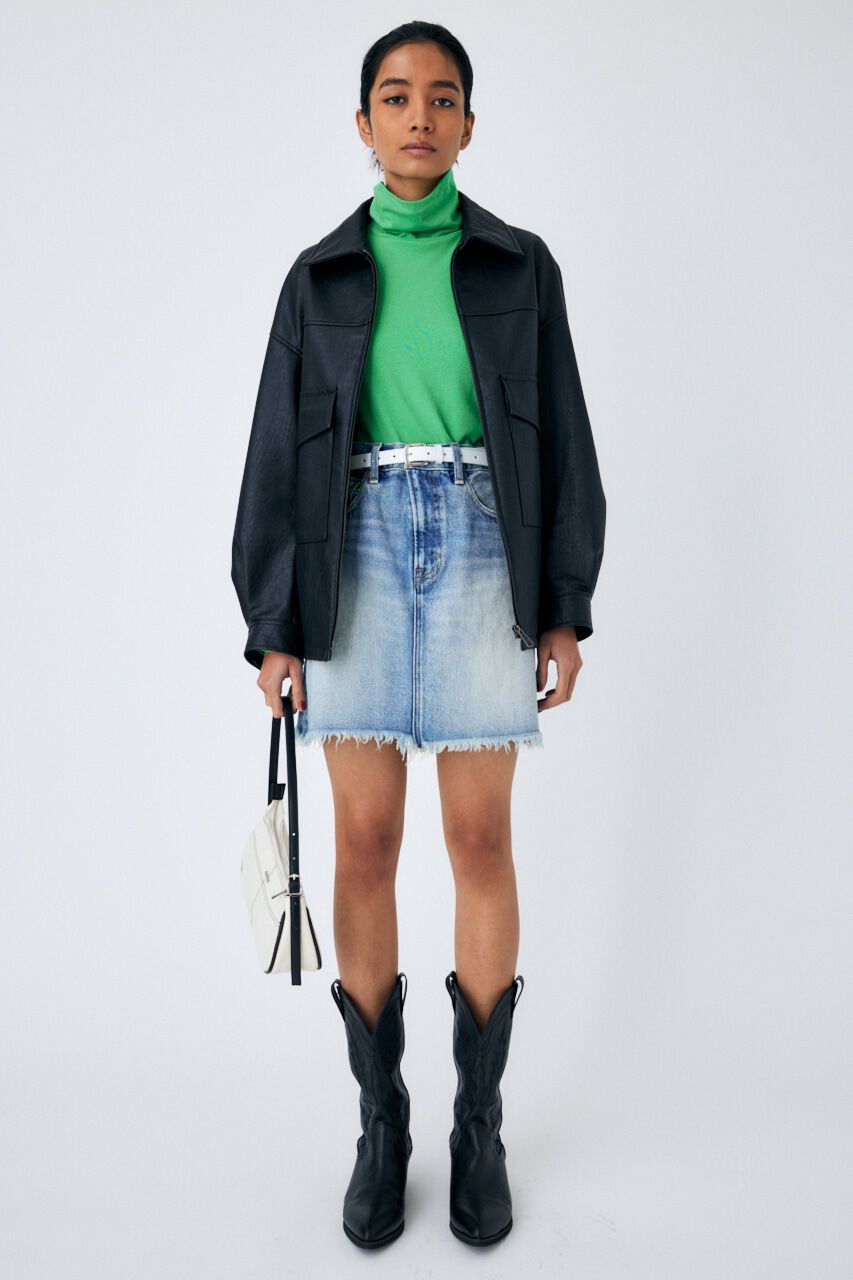 MOUSSY「FRINGE DENIM ミニスカート」|スカート|BLU